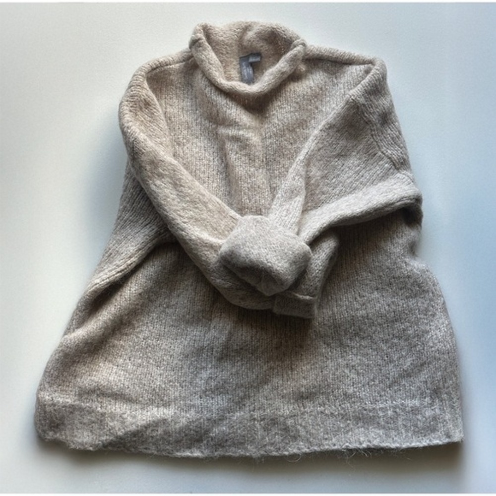 Sweaty Betty Brushed Boucle Funnel Neck Sweater Oatmeal Beige Knit XXL US 14 - Picture 3 of 8